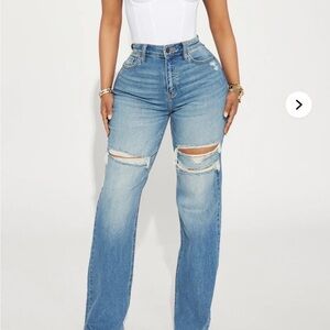 Fashion Nova Remi Ripped Stretch Baggy